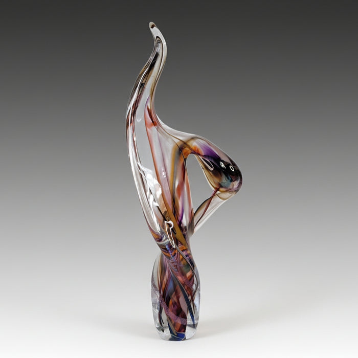 Arm Up Twist in Wine & Whiskey Art Glass Sculpture