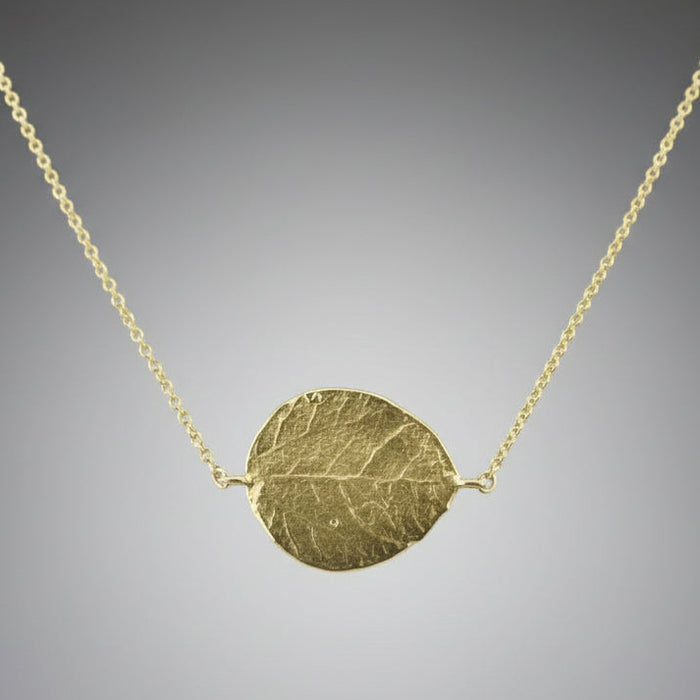 Aspen Leaf Diamond and Gold Necklace