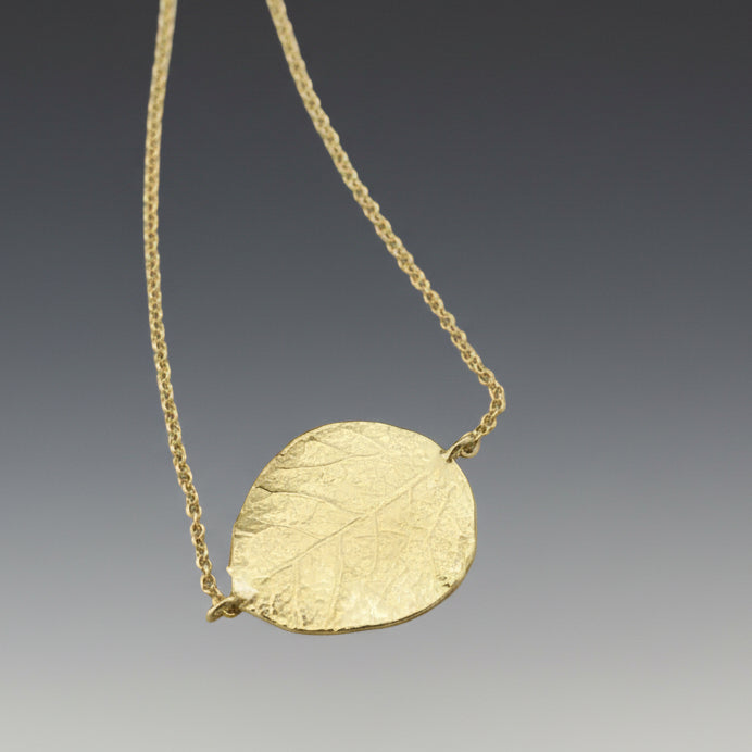 Aspen Leaf Diamond and Gold Necklace