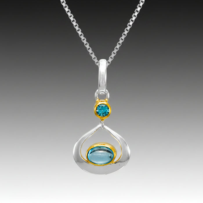 Baby Blue Topaz Pendant Necklace