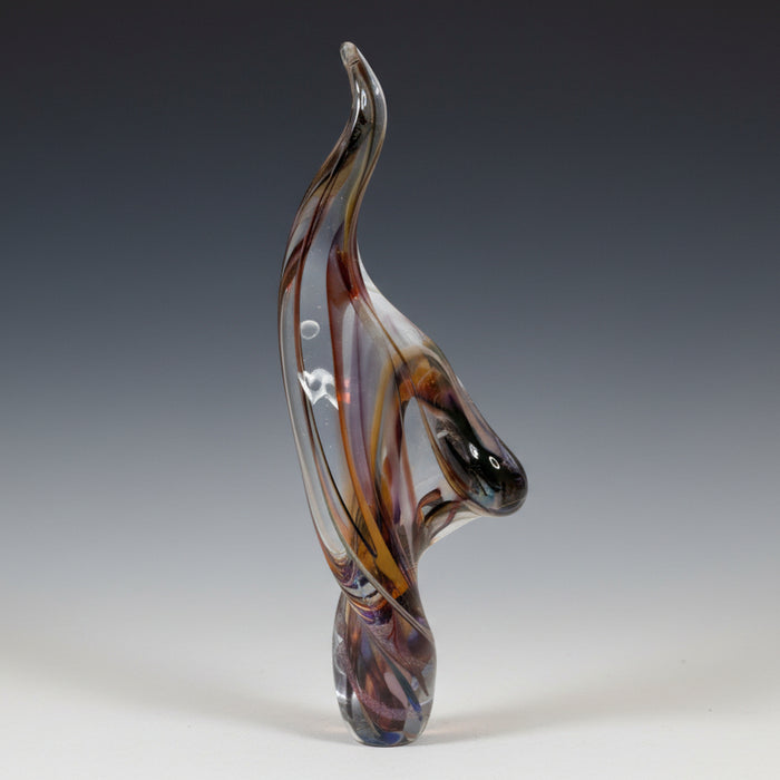 Arm Up Twist in Wine & Whiskey Art Glass Sculpture