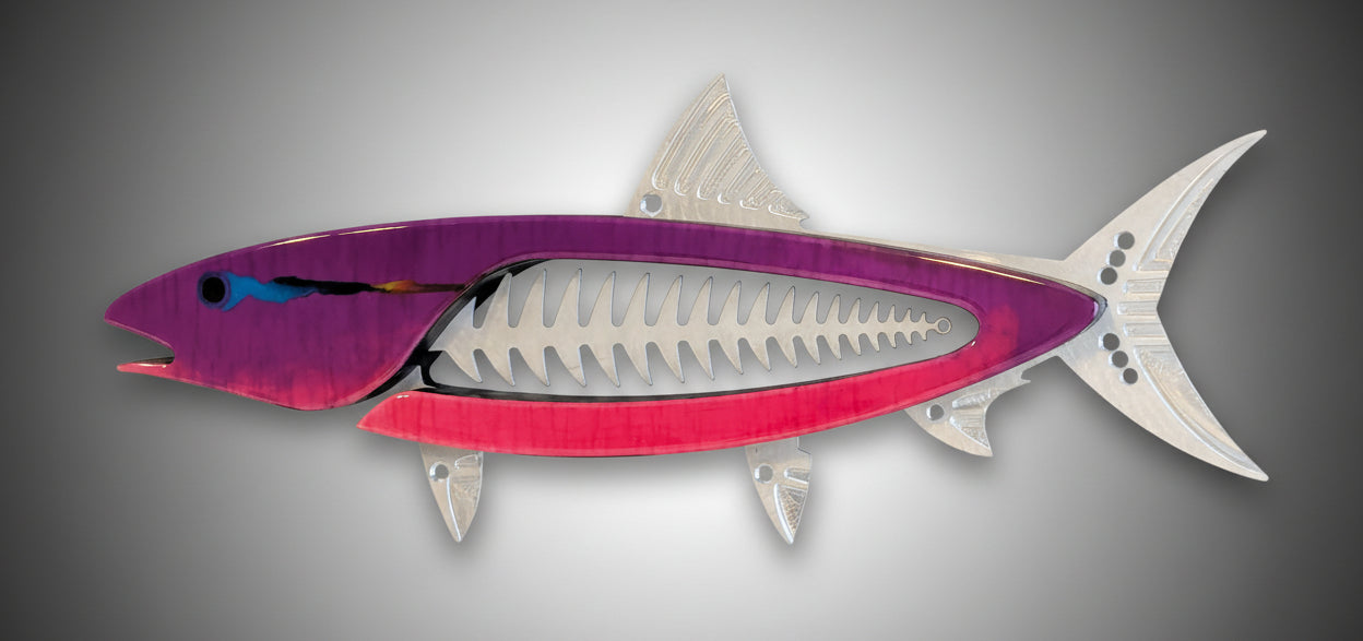 Bonefish Color Blast Metal and Wood Wall Sculpture