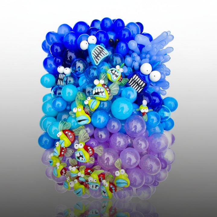Bubble Fish Art Glass Wall Light Sculpture by FlameTree Glass — Fusion ...