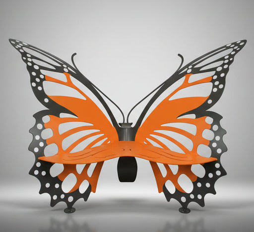 Butterfly-shaped outdoor bench 