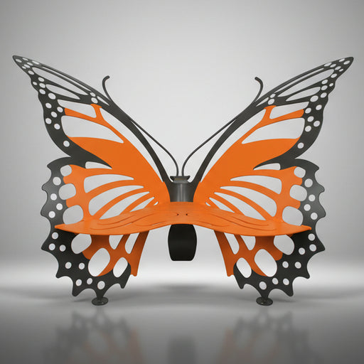 Butterfly-shaped outdoor bench 
