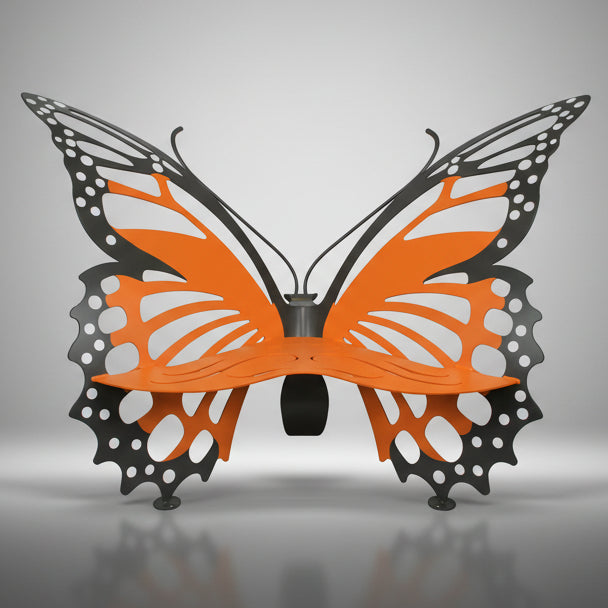 Butterfly-shaped outdoor bench 