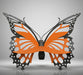 Butterfly-shaped outdoor bench 