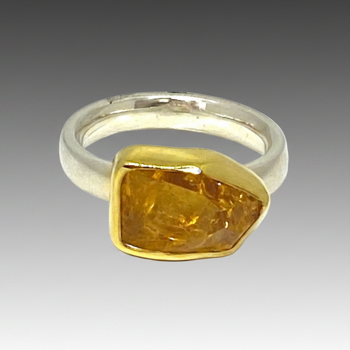 Citrine Gold & Silver Ring
