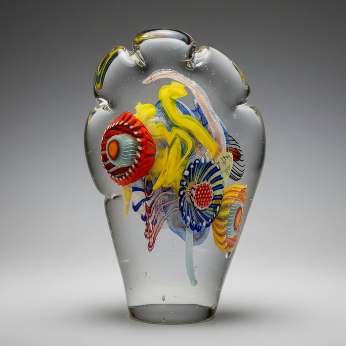 Cloud Shaped Flattened Art Glass Paperweight