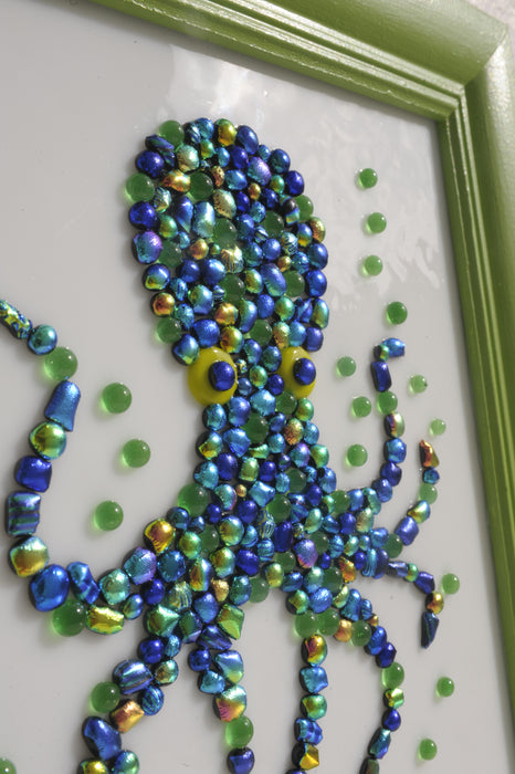 Fused Glass Dichroic Octopus Wall Art