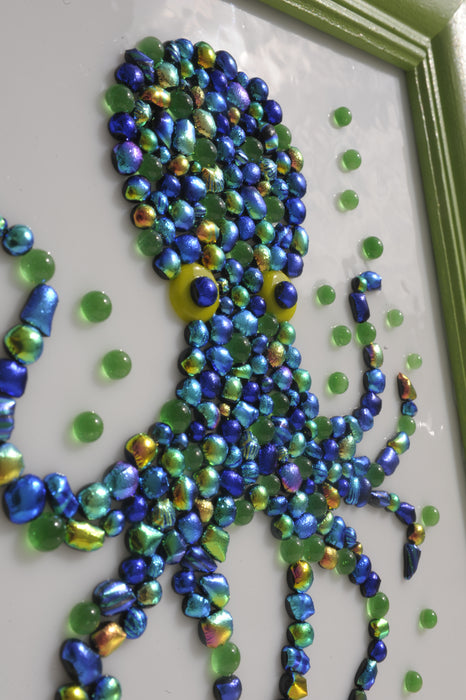 Fused Glass Dichroic Octopus Wall Art