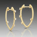A pair of 18k gold hoop earrings with brilliant cut diamonds set within the hoops.