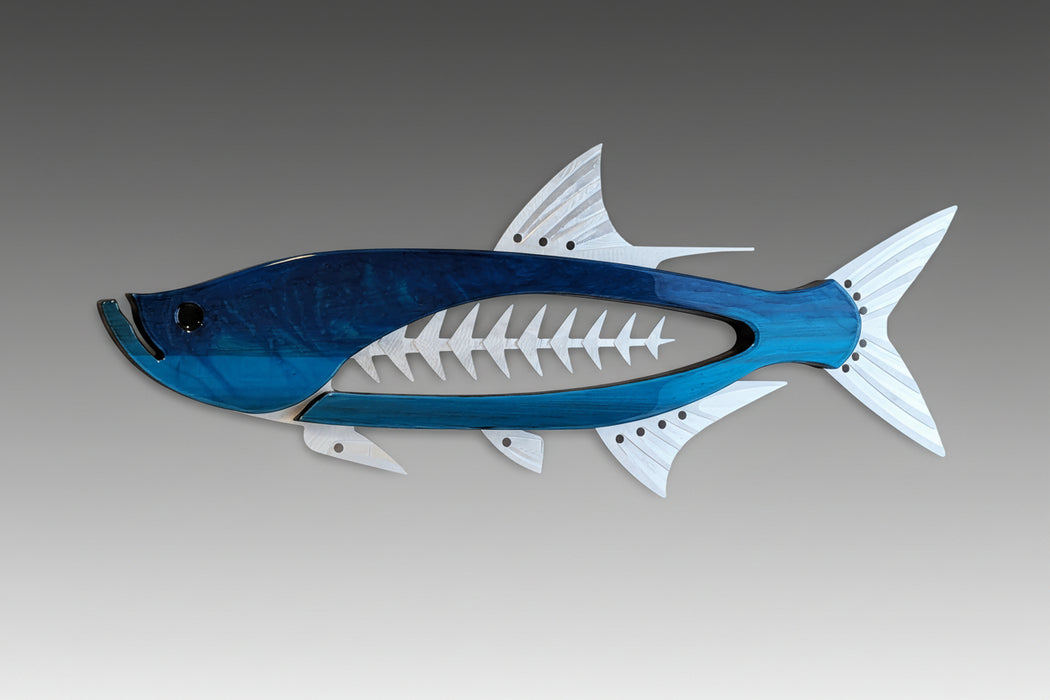 Deep Sea Tarpon Metal and Wood Wall Sculpture