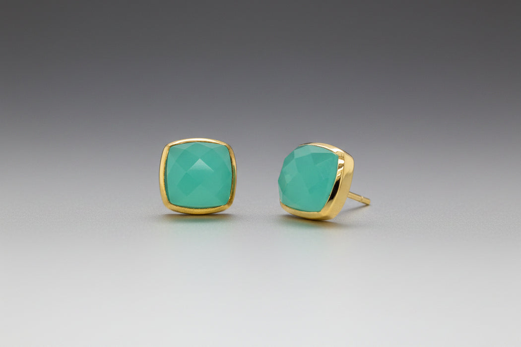 Gold Square Studs