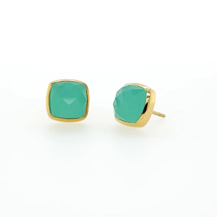 Gold Square Studs