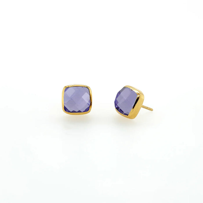 Gold Square Studs
