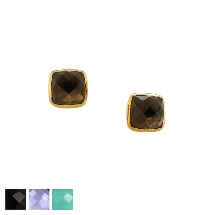 Gold Square Studs
