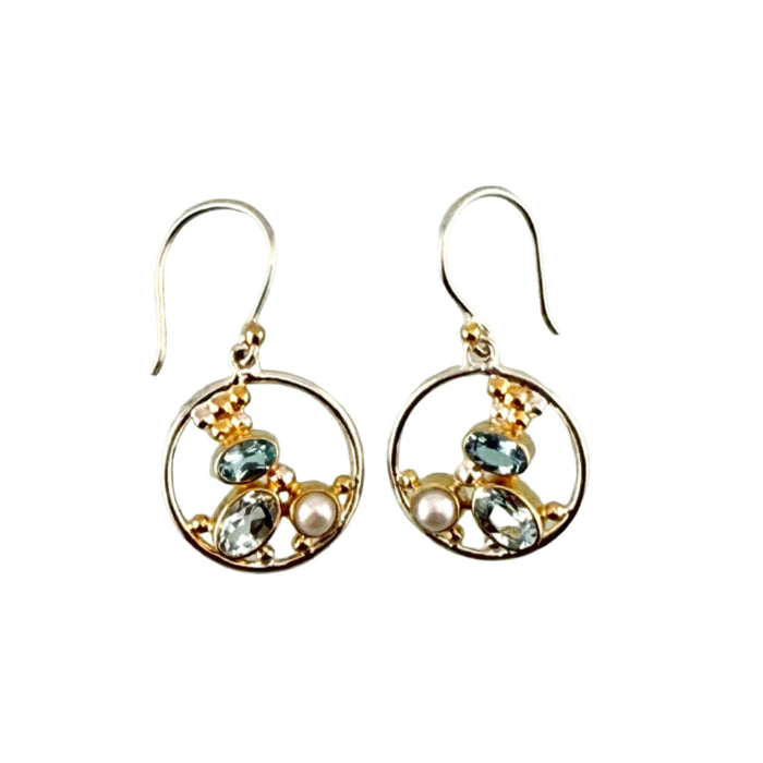 Open Circle Pebble Earrings