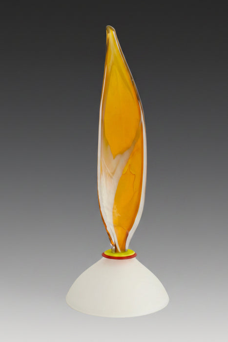 Amber flame Art Glass Sculpture