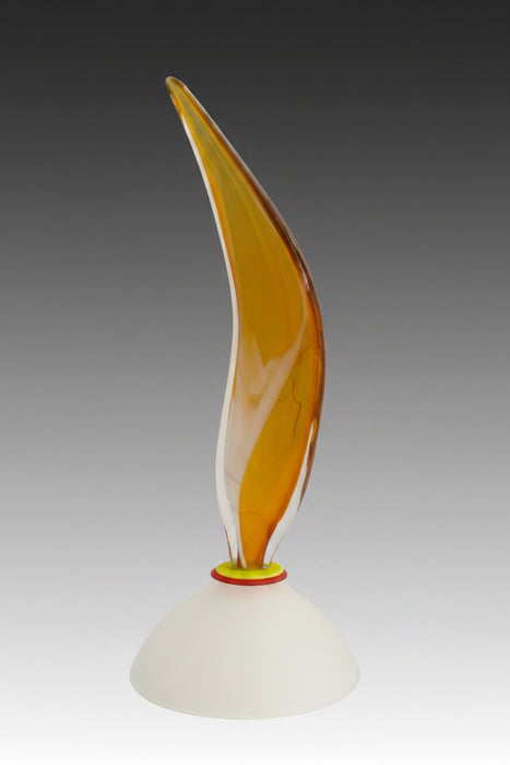 Amber flame Art Glass Sculpture