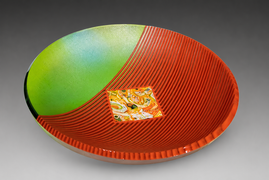 Forest Fire VI Art Glass Bowl