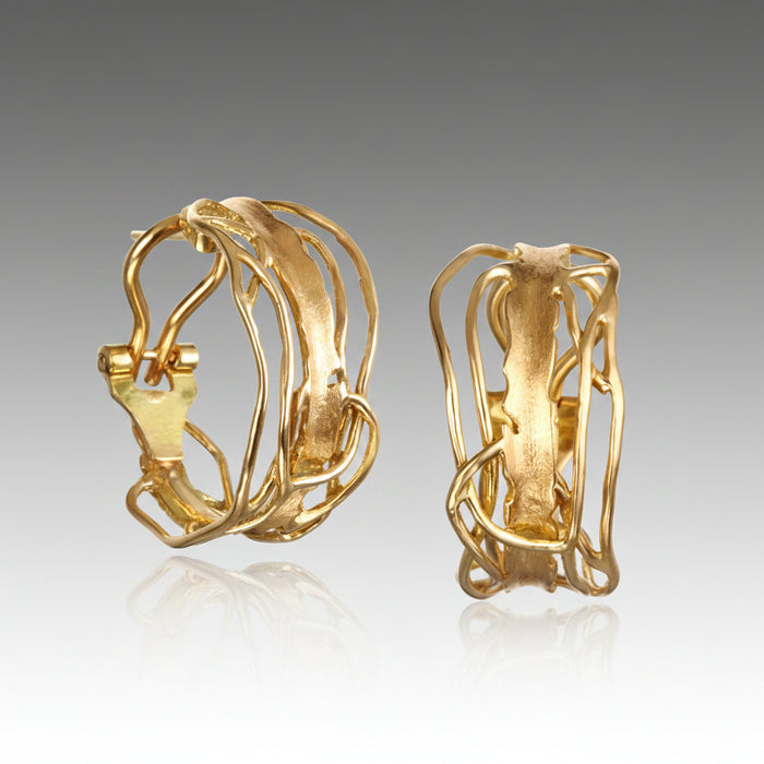 Gold Edge Post Earrings – Medium