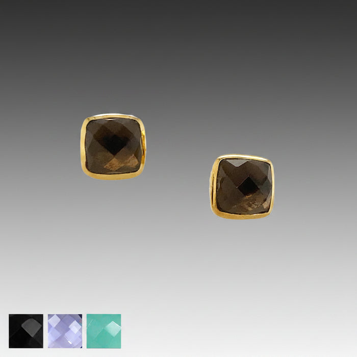 Gold Square Studs