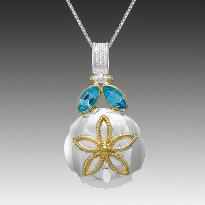 Hinged Sand Dollar Pendant Necklace