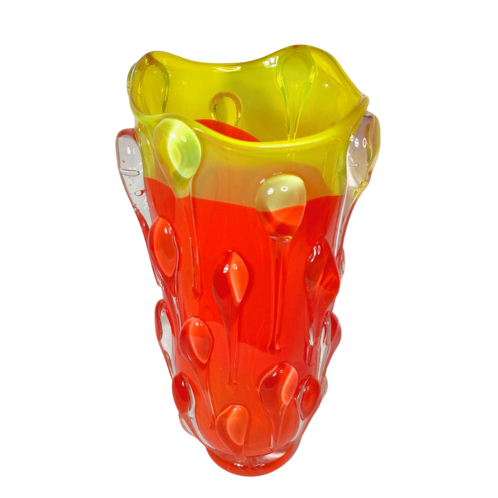 Yellow & Red Raindrop Vase