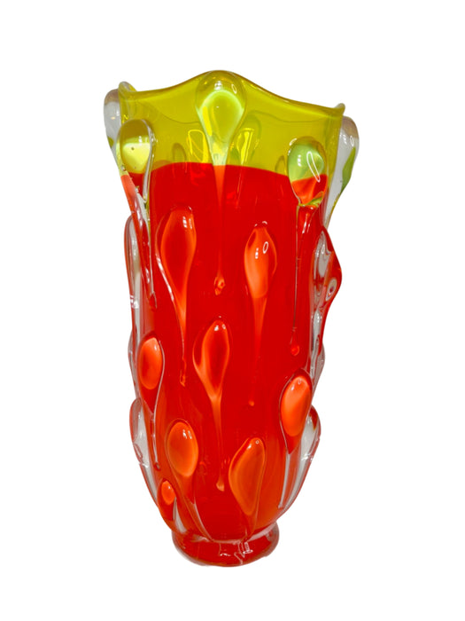 Yellow & Red Raindrop Vase