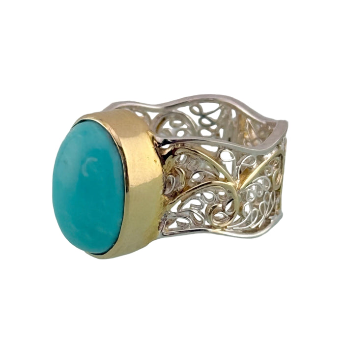 Turquoise Filigree Ring
