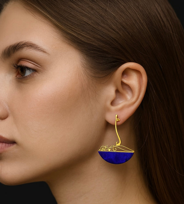 Lapislázuli Gold & Diamond Earrings
