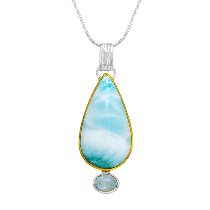 Larimar & Aquamarine Pendant Necklace