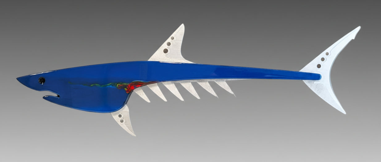 Mako Shark Metal and Wood Wall Sculpture