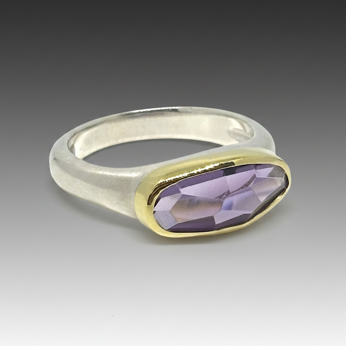 Amethyst Gold & Silver Ring