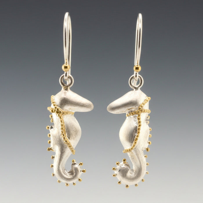 Seahorse Sterling Silver & 18k Vermeil Earrings