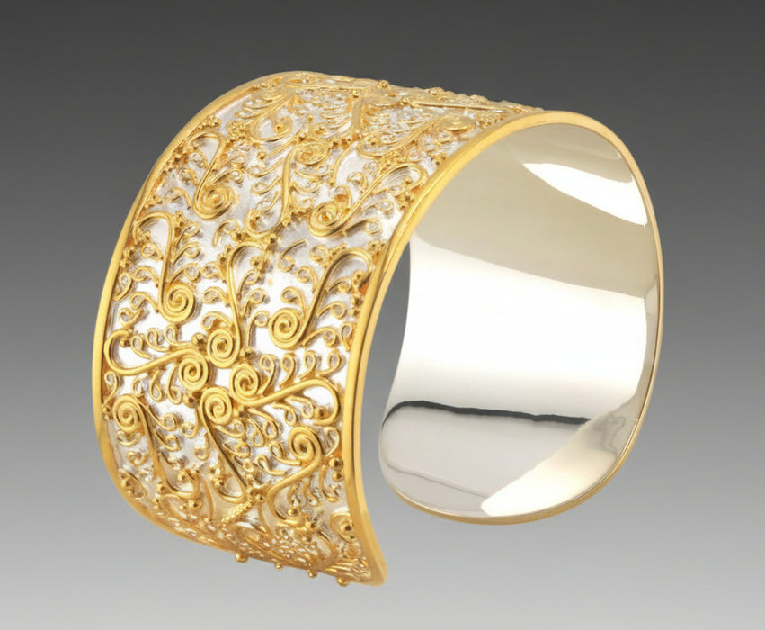 Filigree 22k Gold Vermeil Cuff