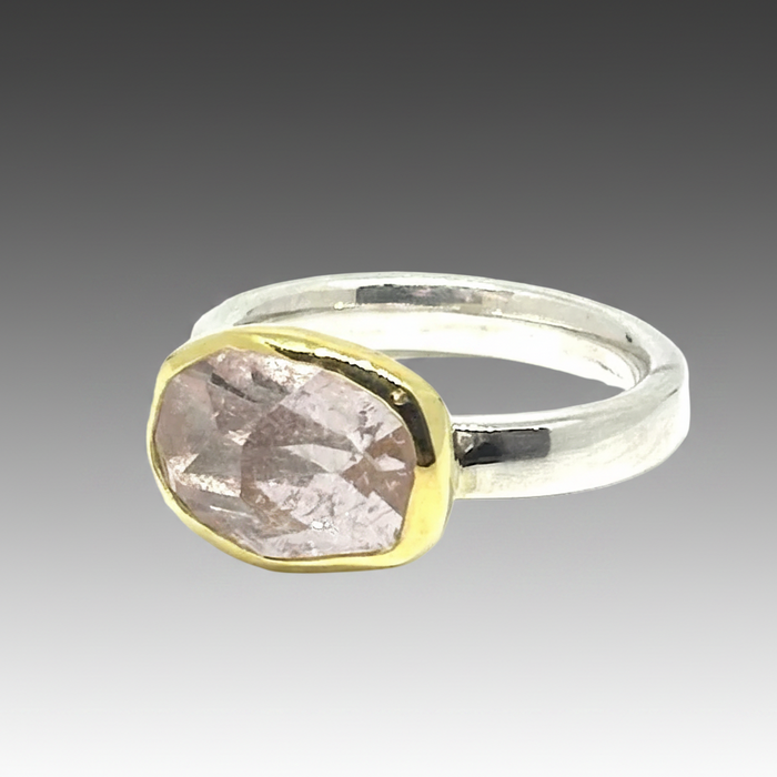 Morganite Gold & Silver Ring