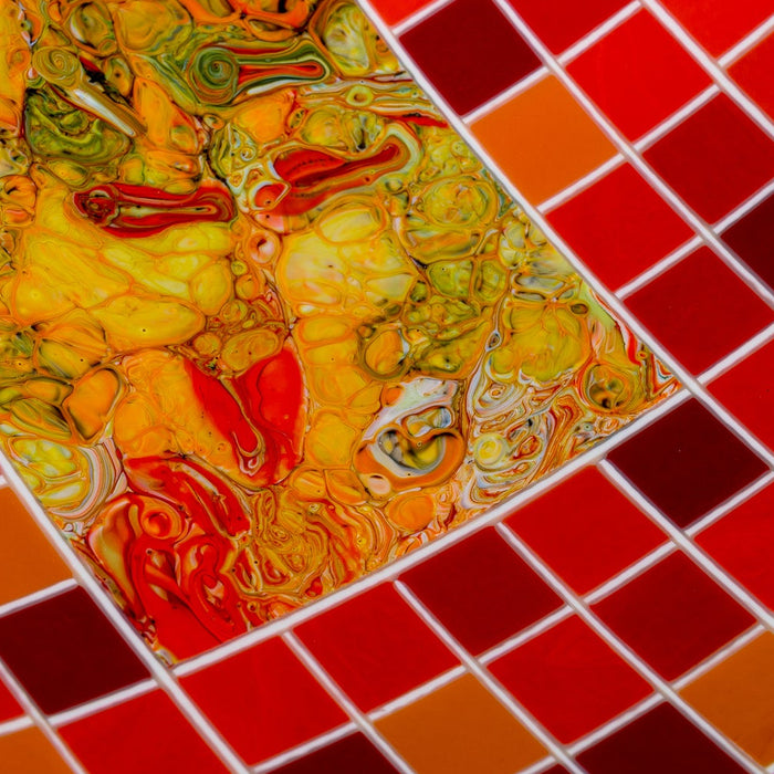 Orange Meridian Art Glass Bowl