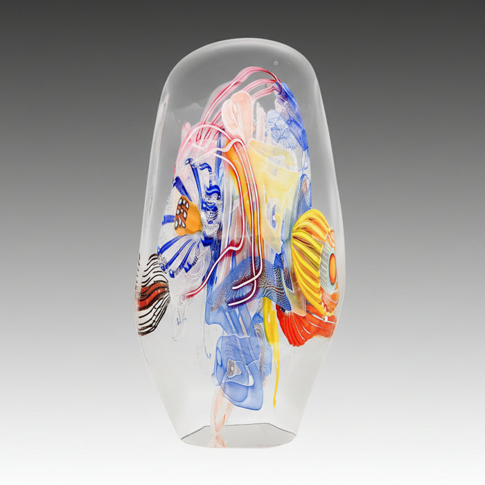 Panel Shaped Flattened Art Glass Paperweight