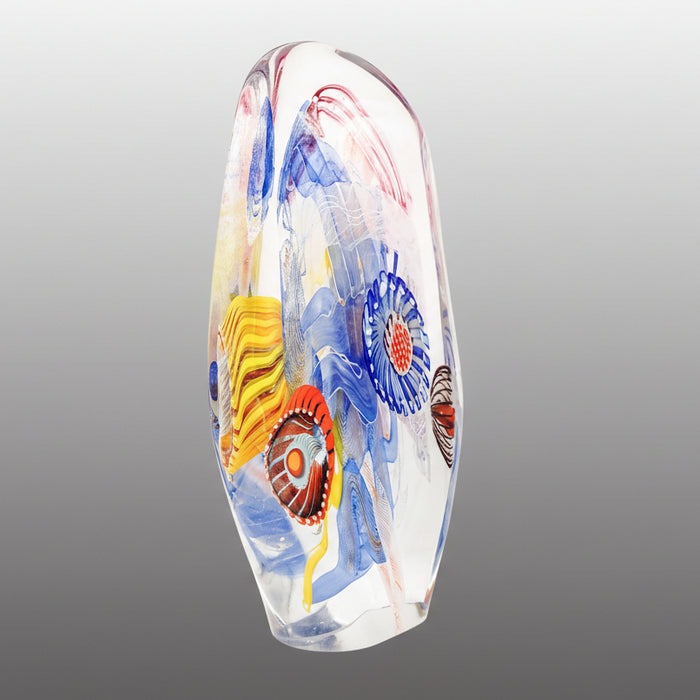 Panel Shaped Flattened Art Glass Paperweight