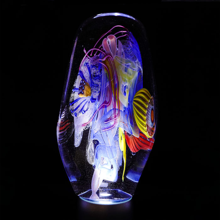 Panel Shaped Flattened Art Glass Paperweight