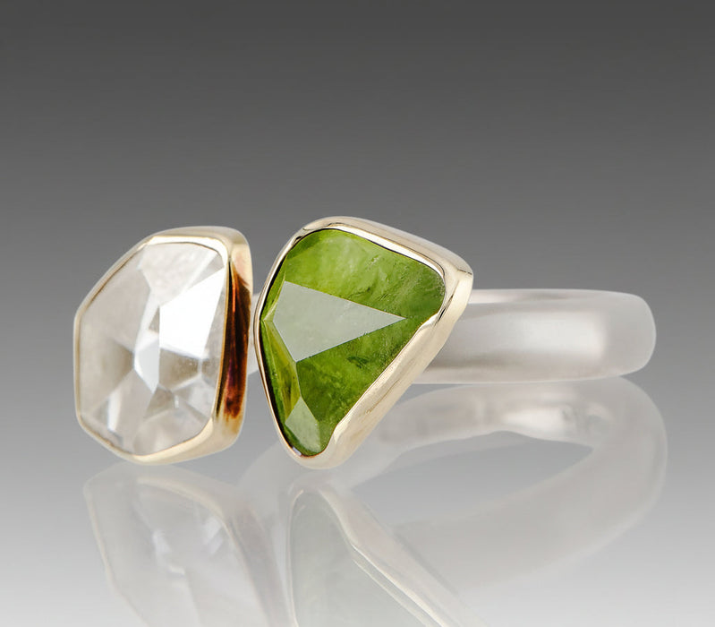 Peridot & Rock Crystal Ring