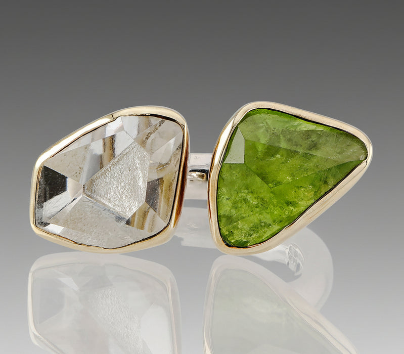 Peridot & Rock Crystal Ring
