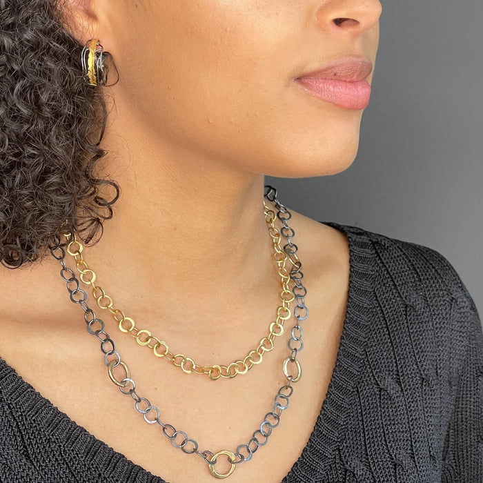 Handmade Chain - Black and Gold Large