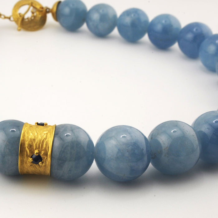 Aquamarine Gemstone Beaded Necklace