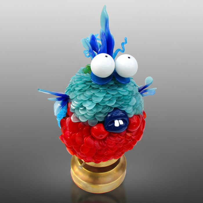 Red Beard Fish Art Glass Lamp