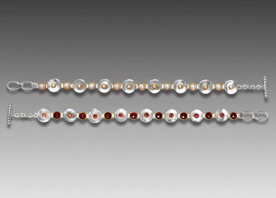 Reflection Reversible Garnet & Pearl Bracelet