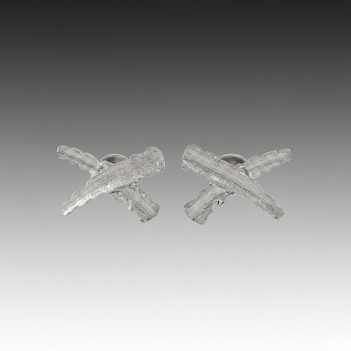 Rhodium X Stud Earrings
