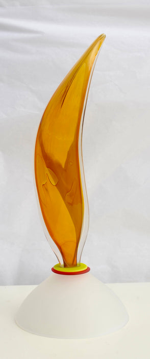 Amber flame Art Glass Sculpture